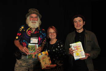 Green Prize Book winners L to R: Edward Lee Goldstein, Susan Davis and Lombardo Mejia